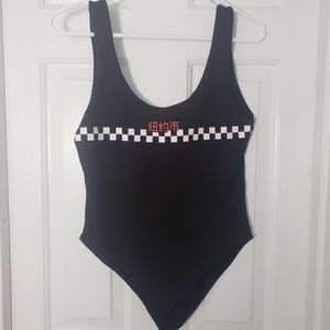 Urban Checkered Black Bodysuit